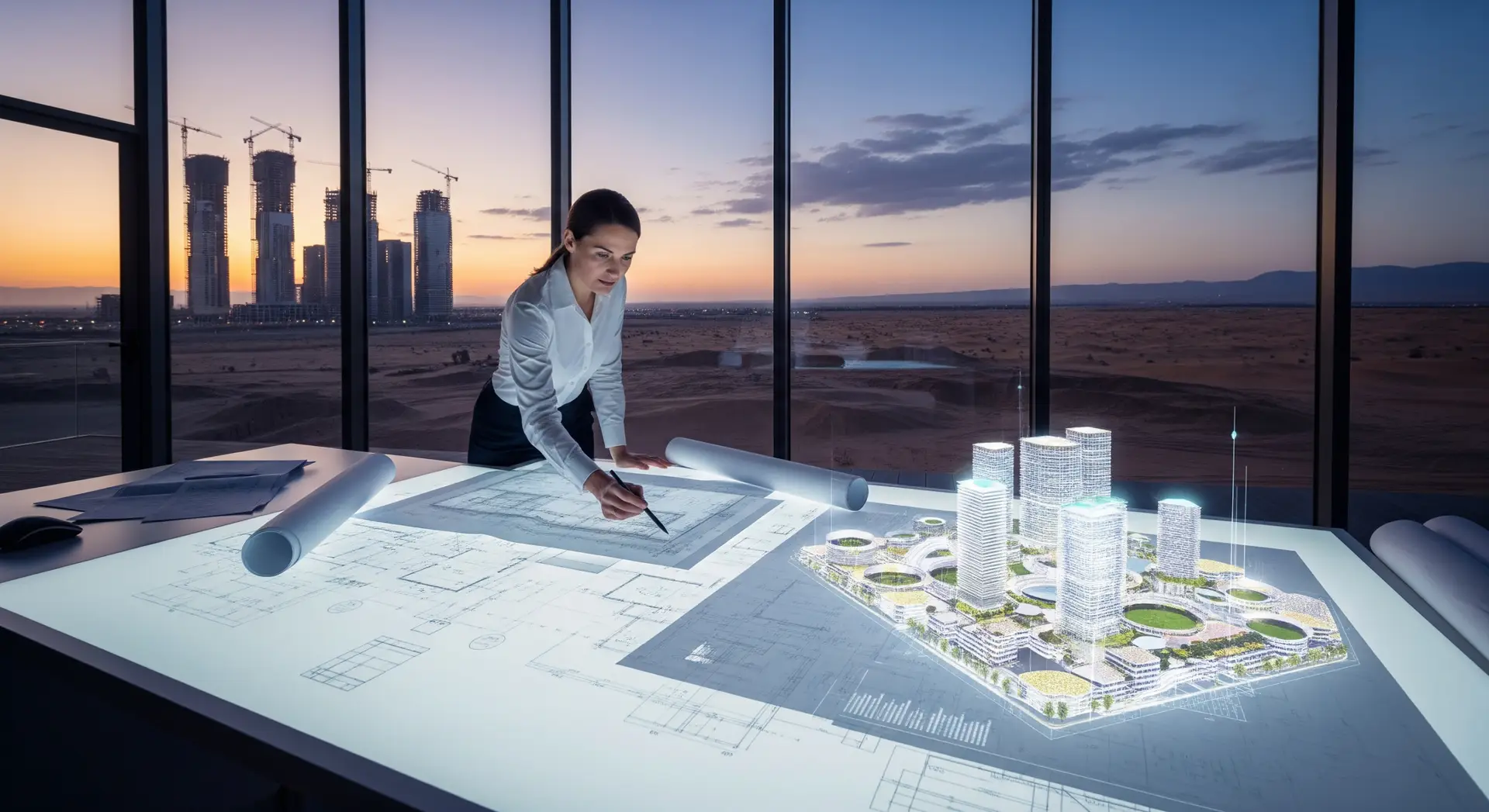תמונת כותרת למאמר: אדריכלות וחדשנות במדבר: איך סעודיה משתמשת בעיצוב כדי לשכתב את המציאות העסקית